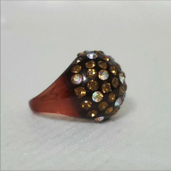 Vintage Tortoise Lucite Dome Ring